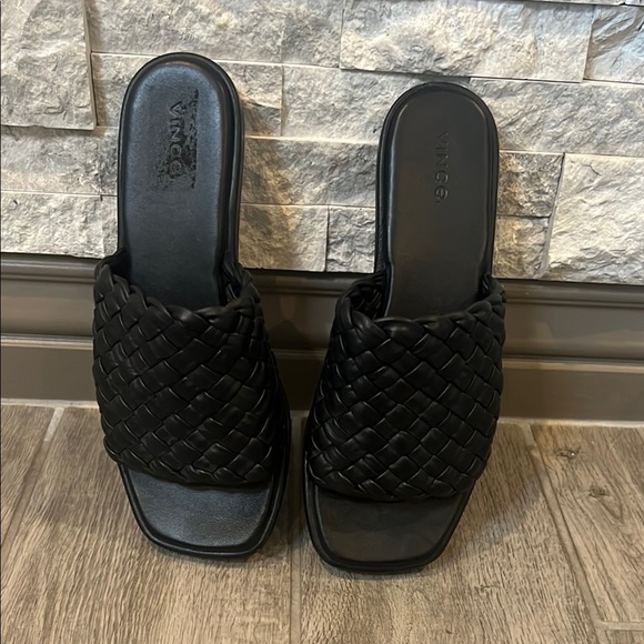 Vince Black Rumi Slide Sandals size 8M/38 - Picture 6 of 11